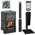 Harvia Legend 150 Sauna Stove Package & Black Steel Chimney