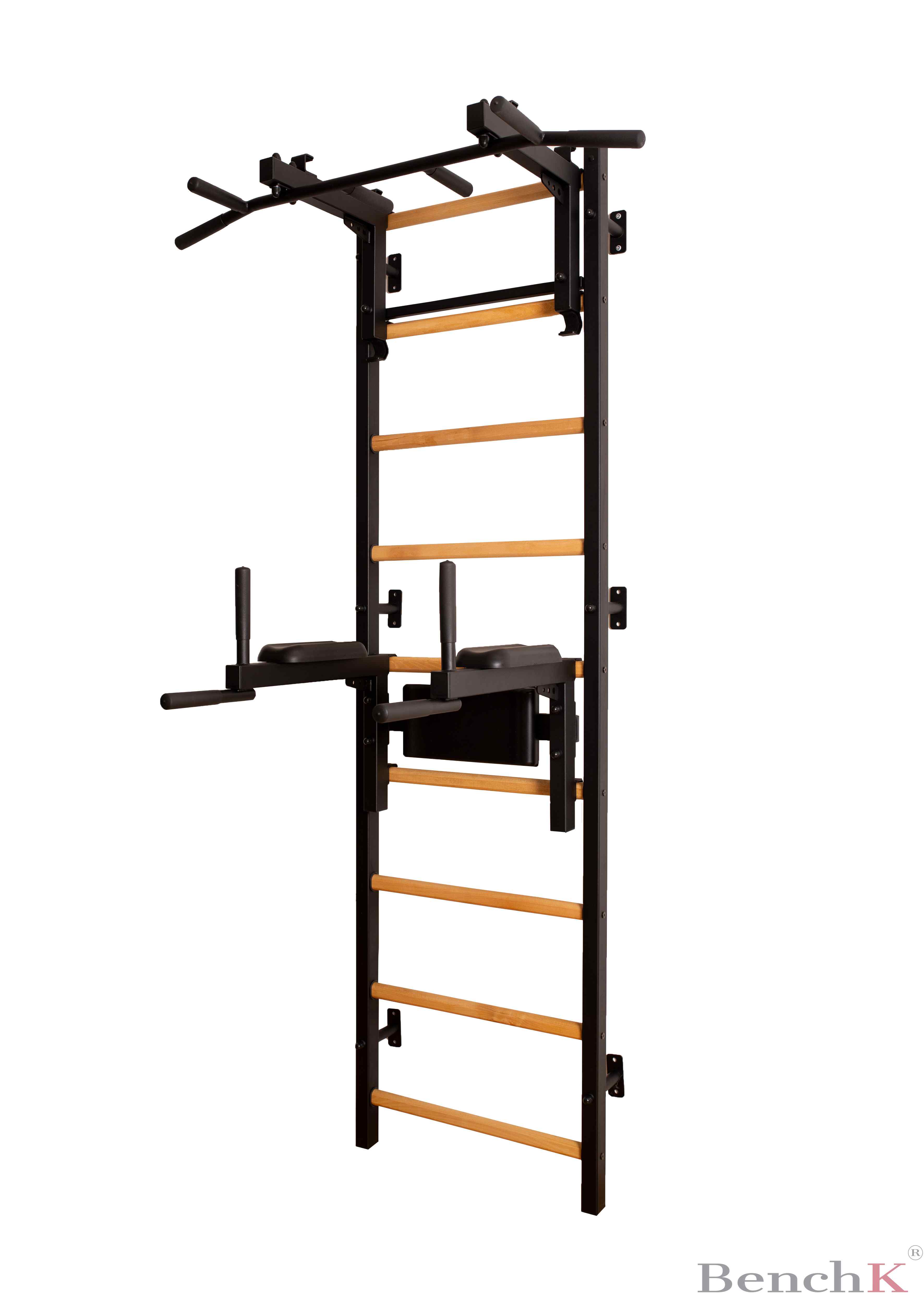 BenchK 732 Wall Bars with Convertible Pull Up Bar & Dip Bar Swedish Ladder Home Gym Equipment